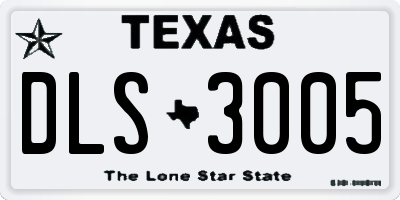 TX license plate DLS3005