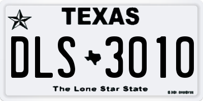 TX license plate DLS3010