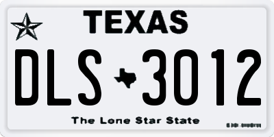 TX license plate DLS3012