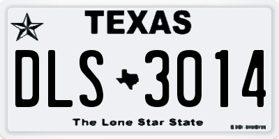 TX license plate DLS3014