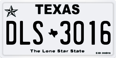 TX license plate DLS3016