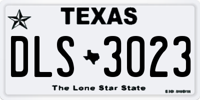TX license plate DLS3023