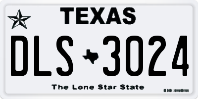 TX license plate DLS3024