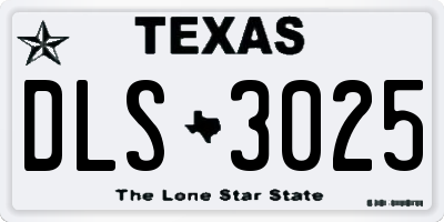 TX license plate DLS3025