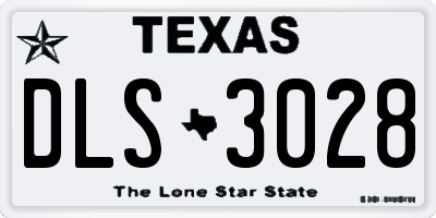 TX license plate DLS3028
