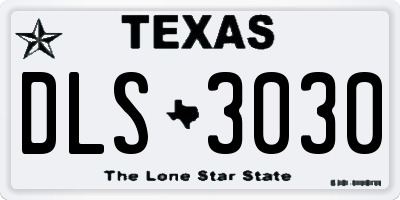 TX license plate DLS3030