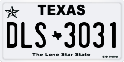 TX license plate DLS3031