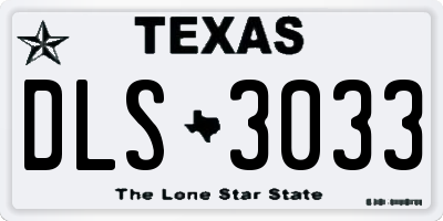 TX license plate DLS3033