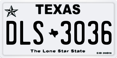 TX license plate DLS3036