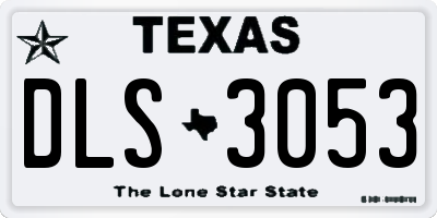 TX license plate DLS3053