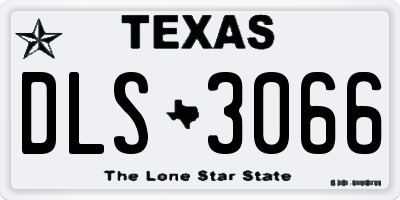 TX license plate DLS3066
