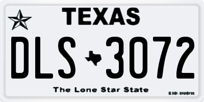 TX license plate DLS3072