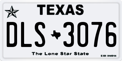 TX license plate DLS3076