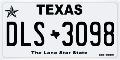 TX license plate DLS3098