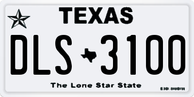 TX license plate DLS3100