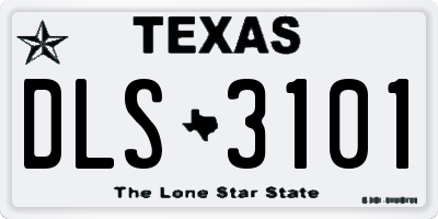 TX license plate DLS3101