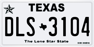 TX license plate DLS3104