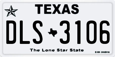 TX license plate DLS3106