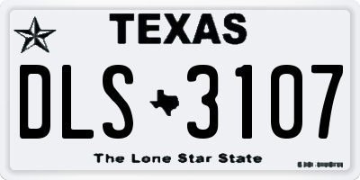 TX license plate DLS3107