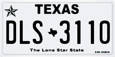 TX license plate DLS3110