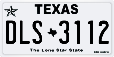 TX license plate DLS3112