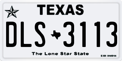 TX license plate DLS3113