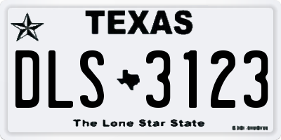 TX license plate DLS3123