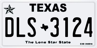 TX license plate DLS3124