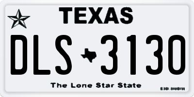 TX license plate DLS3130