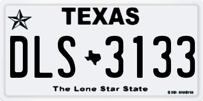 TX license plate DLS3133