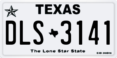 TX license plate DLS3141