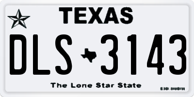 TX license plate DLS3143