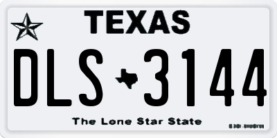 TX license plate DLS3144