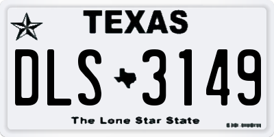 TX license plate DLS3149