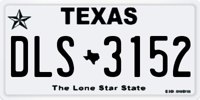 TX license plate DLS3152