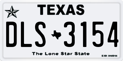 TX license plate DLS3154