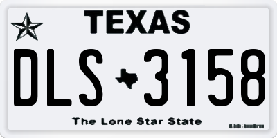 TX license plate DLS3158