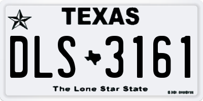 TX license plate DLS3161