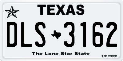 TX license plate DLS3162