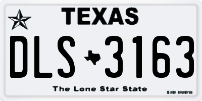 TX license plate DLS3163
