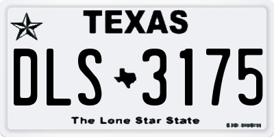 TX license plate DLS3175
