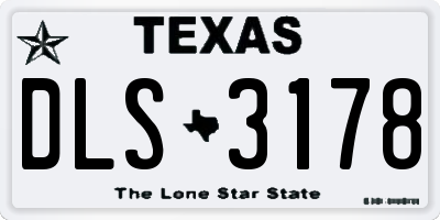TX license plate DLS3178