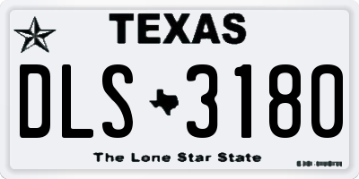 TX license plate DLS3180