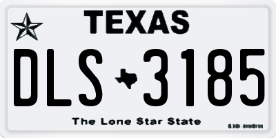 TX license plate DLS3185