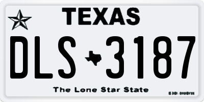 TX license plate DLS3187