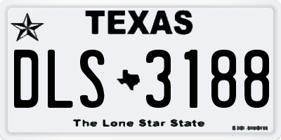 TX license plate DLS3188