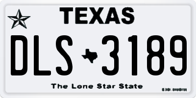 TX license plate DLS3189