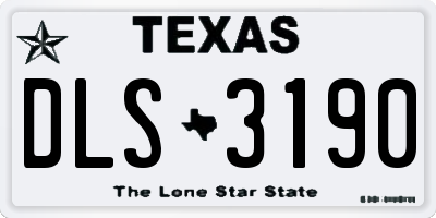 TX license plate DLS3190