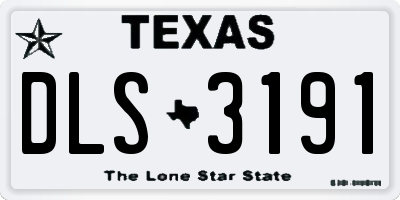 TX license plate DLS3191
