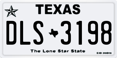TX license plate DLS3198